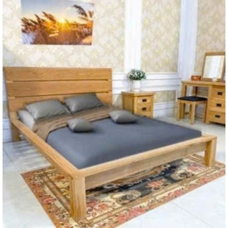 Oak 02 : Giường Ngủ Gỗ Sồi - Nệm 1m x 2m